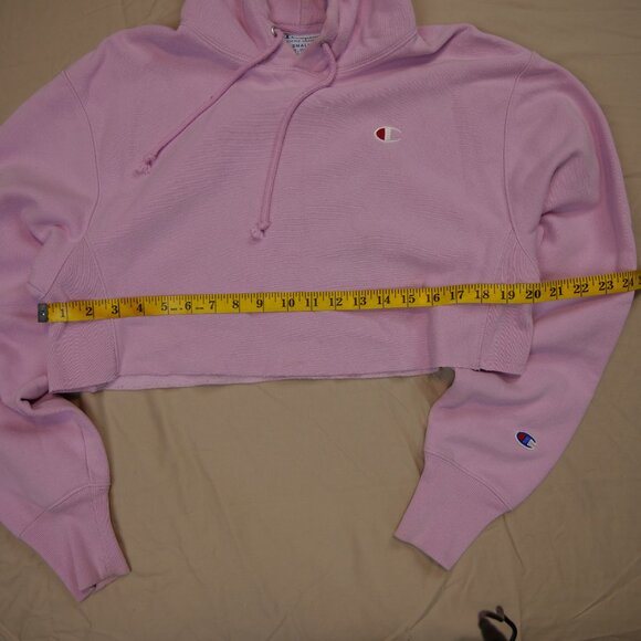 Champion Crop Reverse Weave Pink Hoodie - Picture 3 of 5